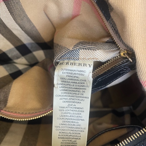 🔥Authentic:🔥BURBERRY 🔥BLACK LEATHER SHOULDER BAG🔥 - Picture 14 of 17